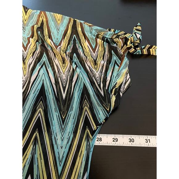 Catherines Womens Tunic Top Size 2X Abstract Geometric Mesh Stretch Artsy Boho - Picture 4 of 6